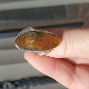 New Men's Bloodstone 925 Silver Ring.